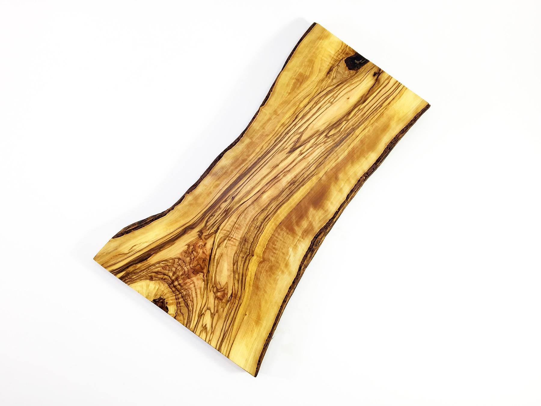 Natural Form Olive Wood Cutting Board, Wooden Live Edge Cutting Board, Rustic Cutting Board, Authentic Wooden Board