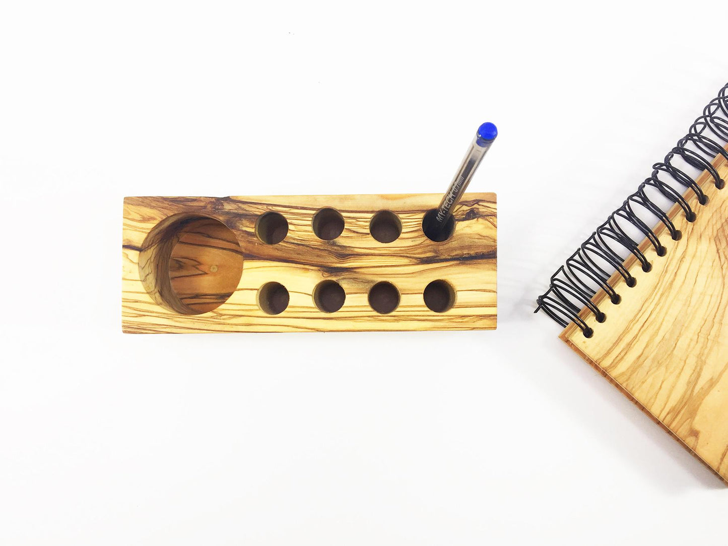 Authentic Olive Wood Pen Holder | Wood Desk Organizer | Handmade Gift