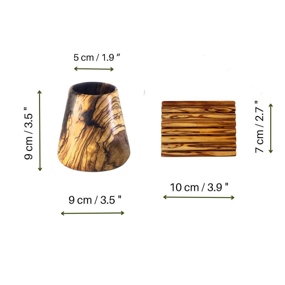 Olive Wood Toothbrush Holder, Antibacterial Bathroom Decor