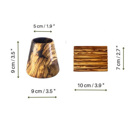 Olive Wood Toothbrush Holder, Antibacterial Bathroom Decor