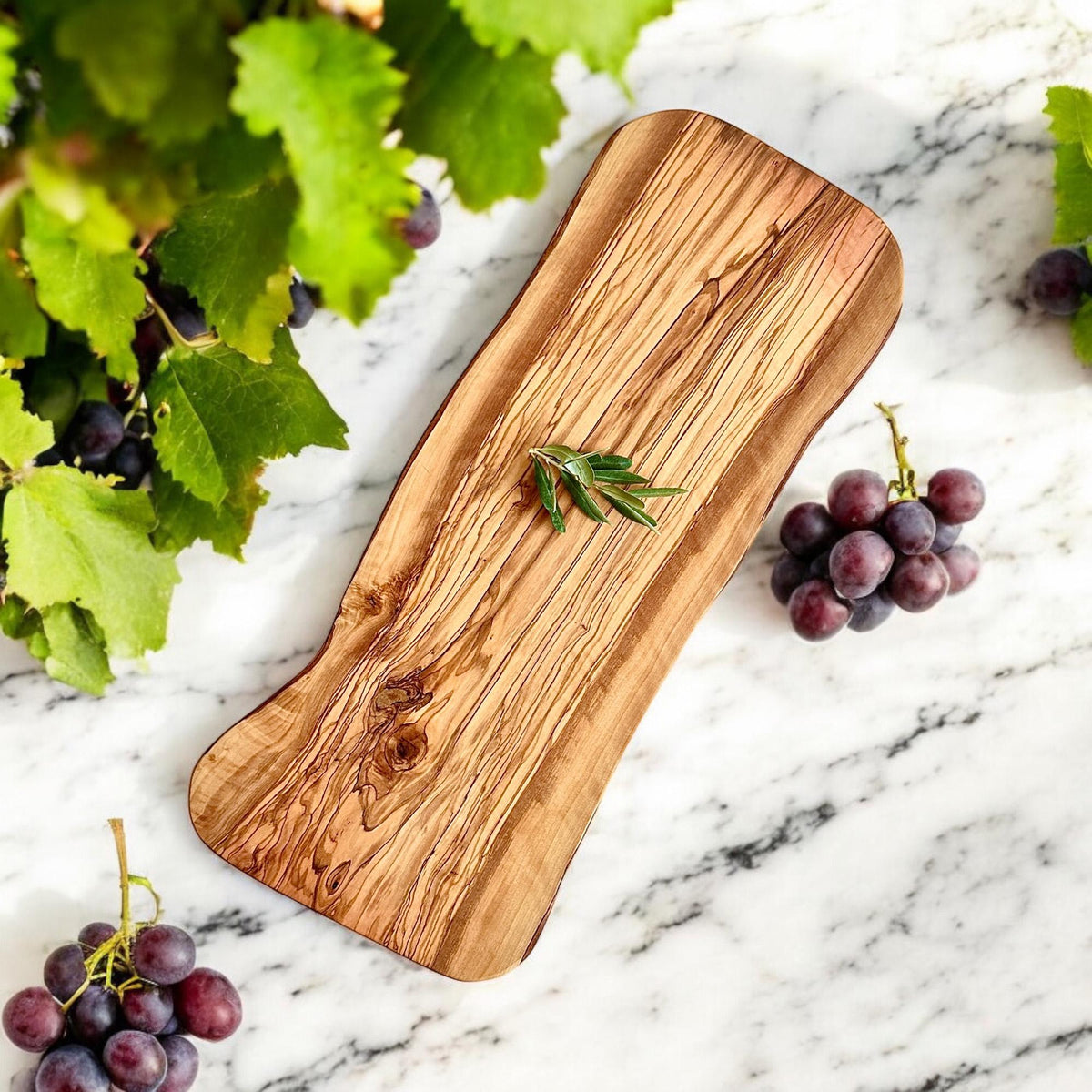 Natural Olive Wood Cutting Board, Live Edge Rustic Charcuterie Board