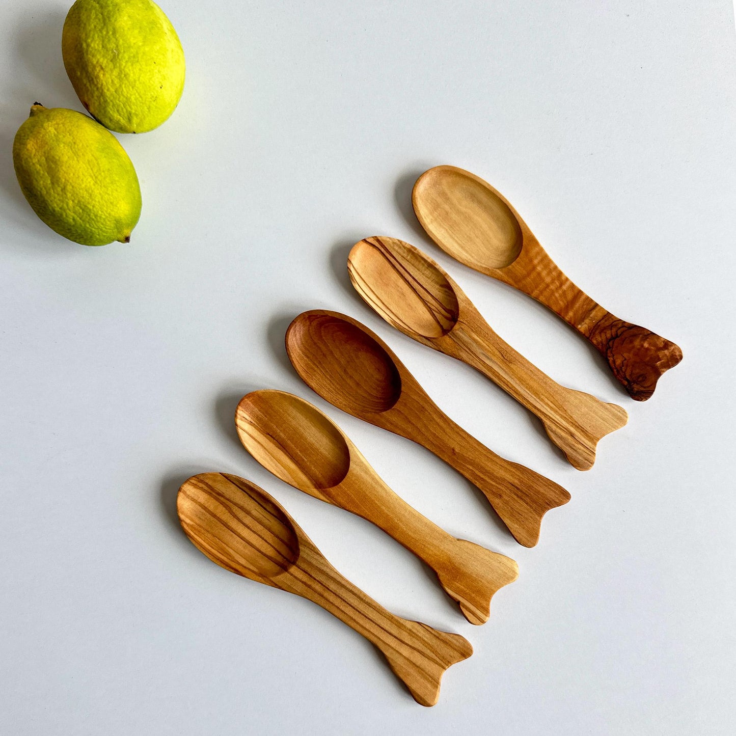 Olive Wood Baby Spoon Set, Wooden Baby Spoon, Anti-bacterial Feeding Spoon