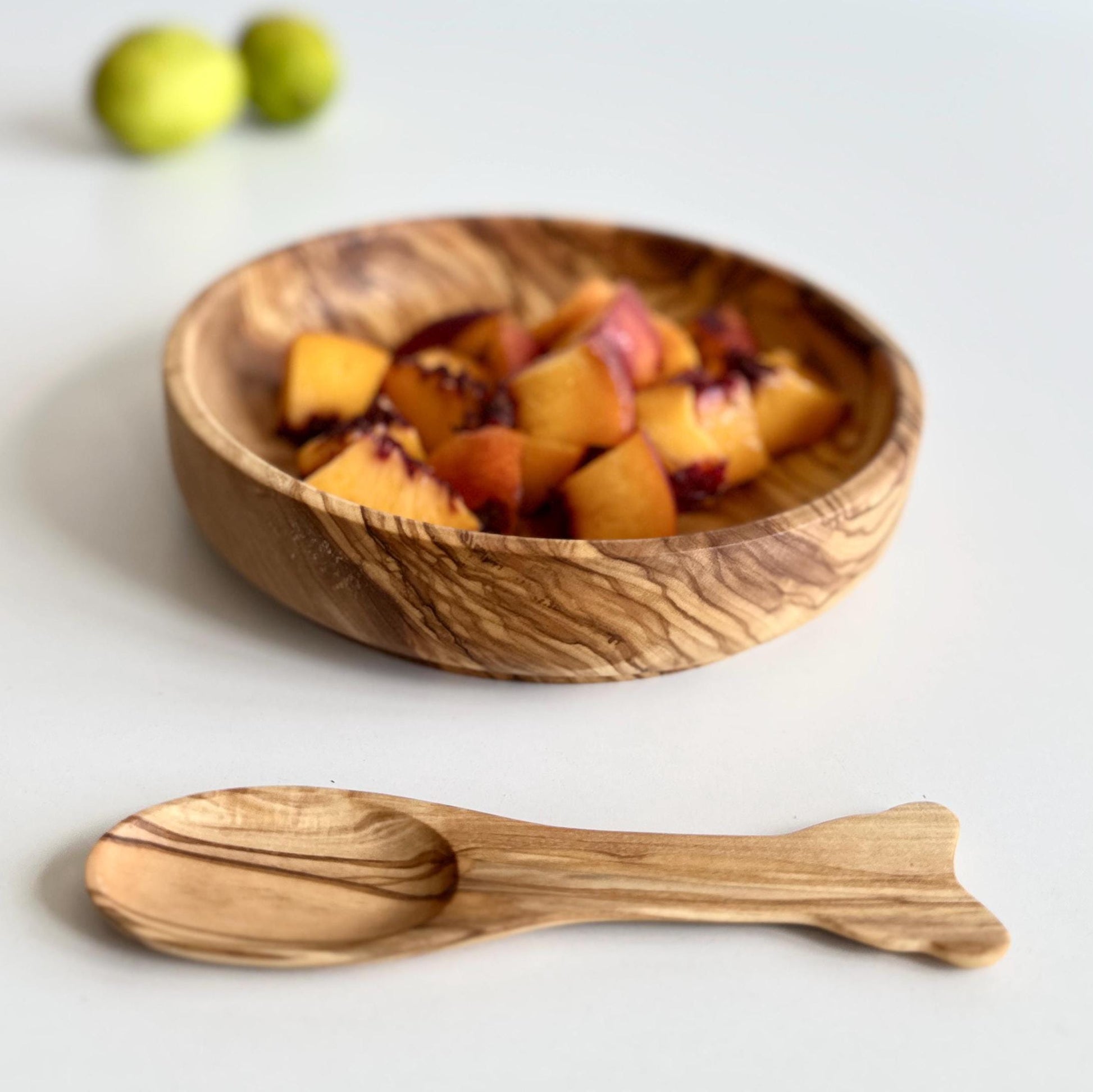 Olive Wood Baby Spoon Set, Wooden Baby Spoon, Anti-bacterial Feeding Spoon