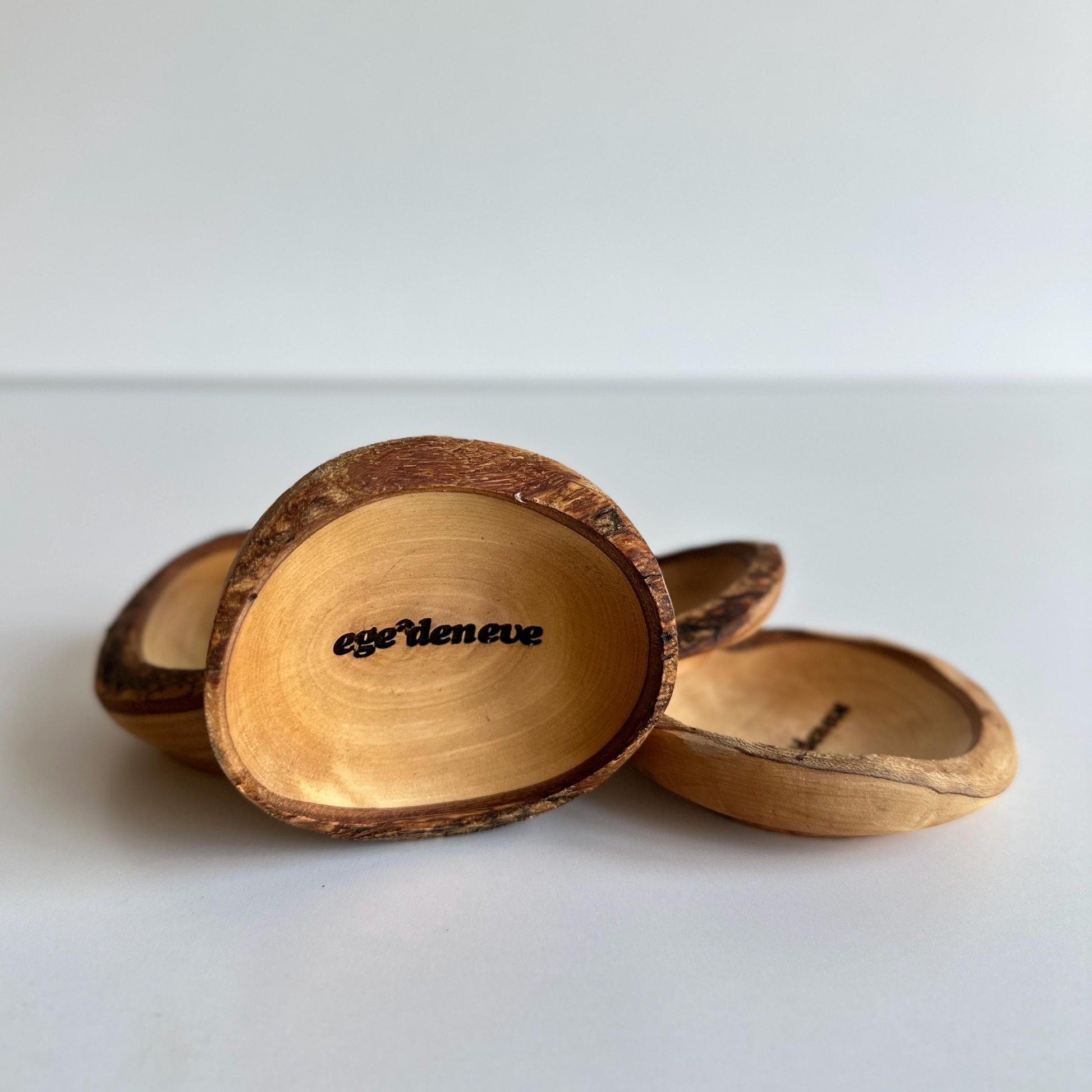 Logo Engraved Olive Wood Rustic Mini Dishes | Wedding Favor | Corporate Gifts with Logos | Olive Wood Party Favor | Wedding Party Gift