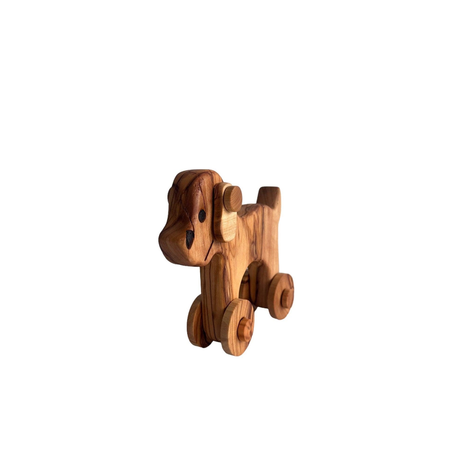 Olive Wood Toy Dog, Wooden Toy, Enviroment Friendly Vegan Toy, Chemical Free Natural Toy Dog, Safe Wooden Toys