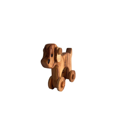 Personalized Handcrafted Olive Wood Toy Dog