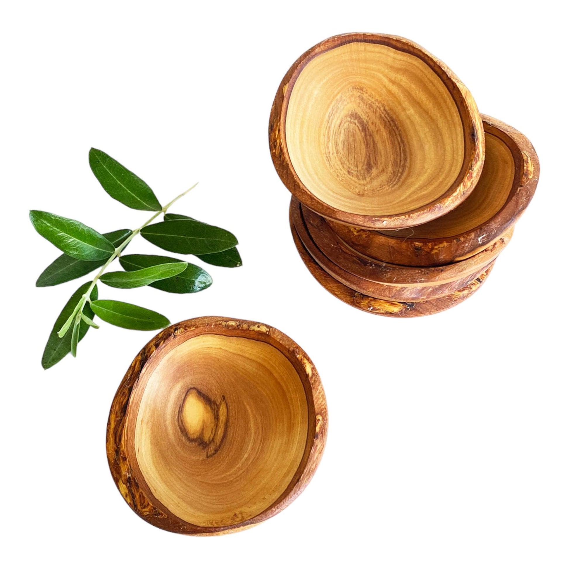 Logo Engraved Olive Wood Rustic Mini Dishes | Wedding Favor | Corporate Gifts with Logos | Olive Wood Party Favor | Wedding Party Gift