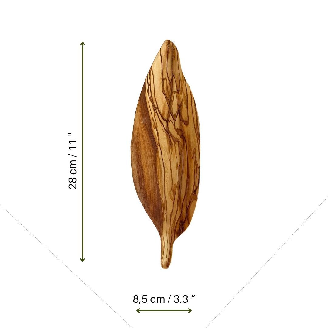 Olive Wood Serving Plates, Wooden Leaf Formed Plate, Decorative Plates, Kitchen gifts