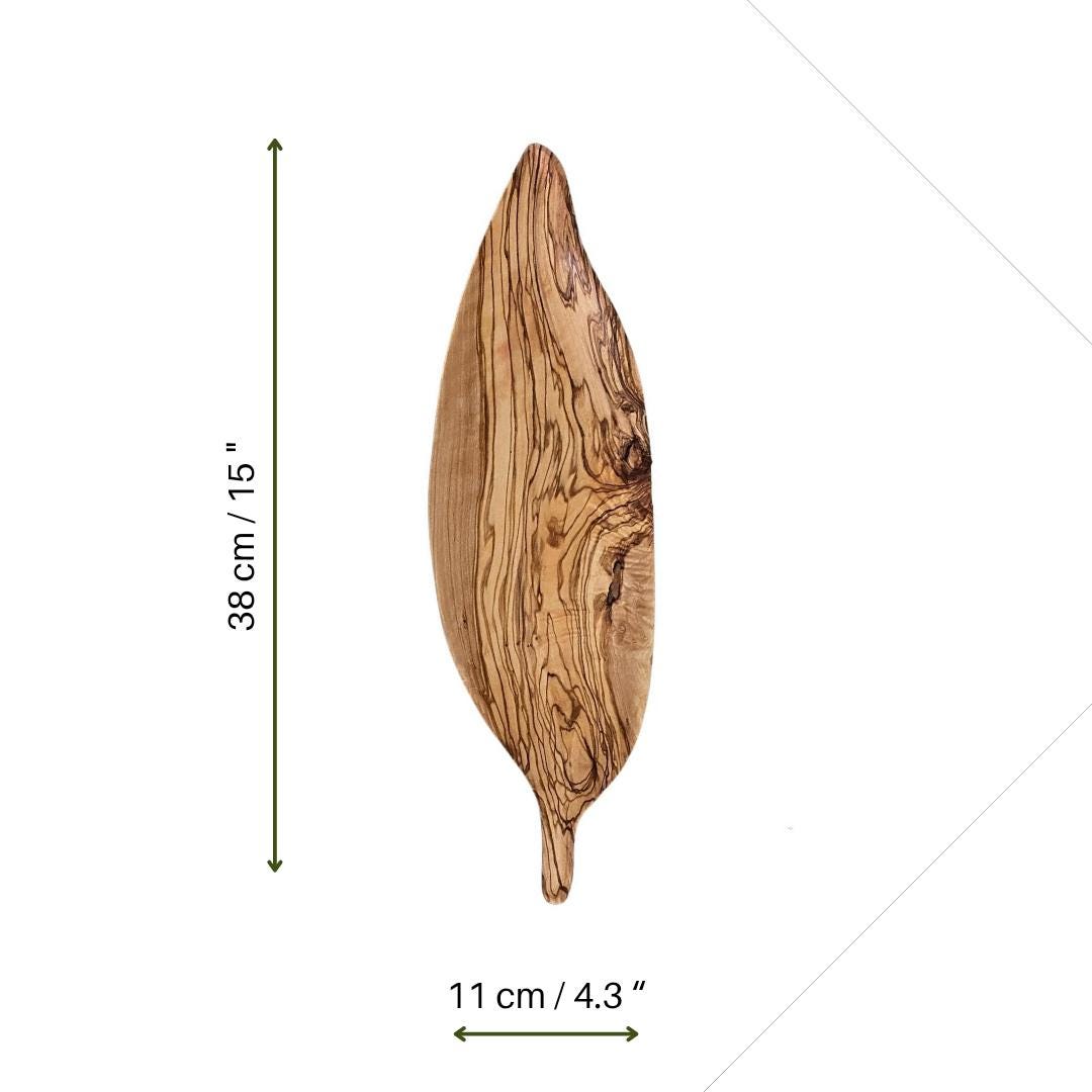 Olive Wood Serving Plates, Wooden Leaf Formed Plate, Decorative Plates, Kitchen gifts