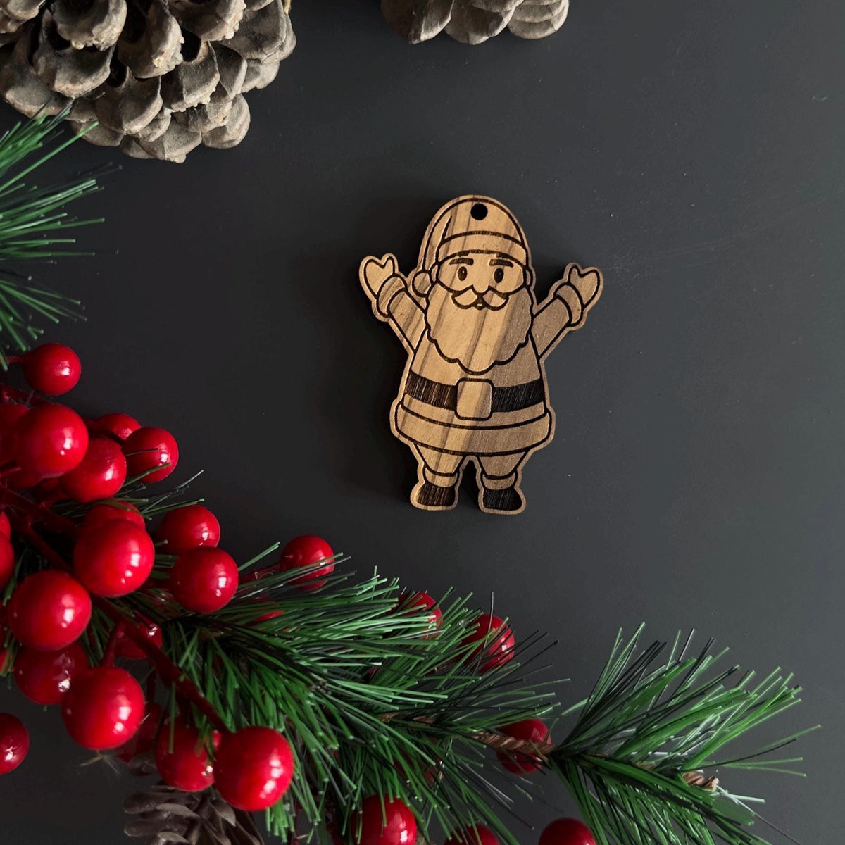 Engraved Olive Wood Christmas Ornament | Gift Boxes