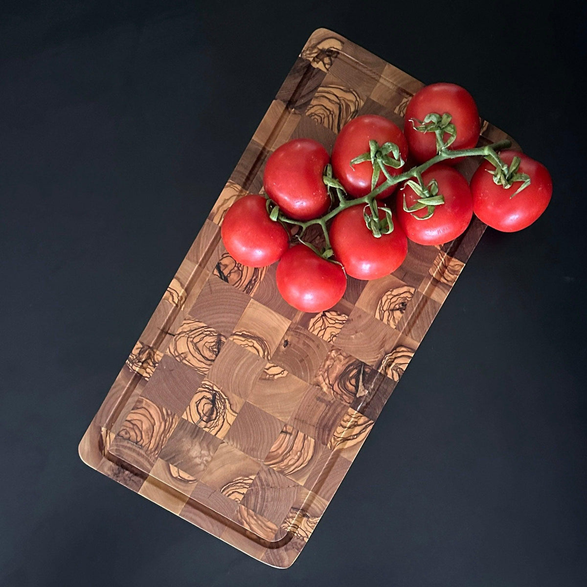 Olive Wood End Grain Cutting Board, Modern Puzzle Design