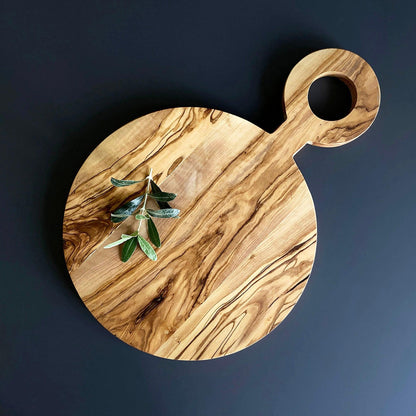 Modern Olive Wood Cutting Board, Unique Grain, Turkish Olive Oil Finish