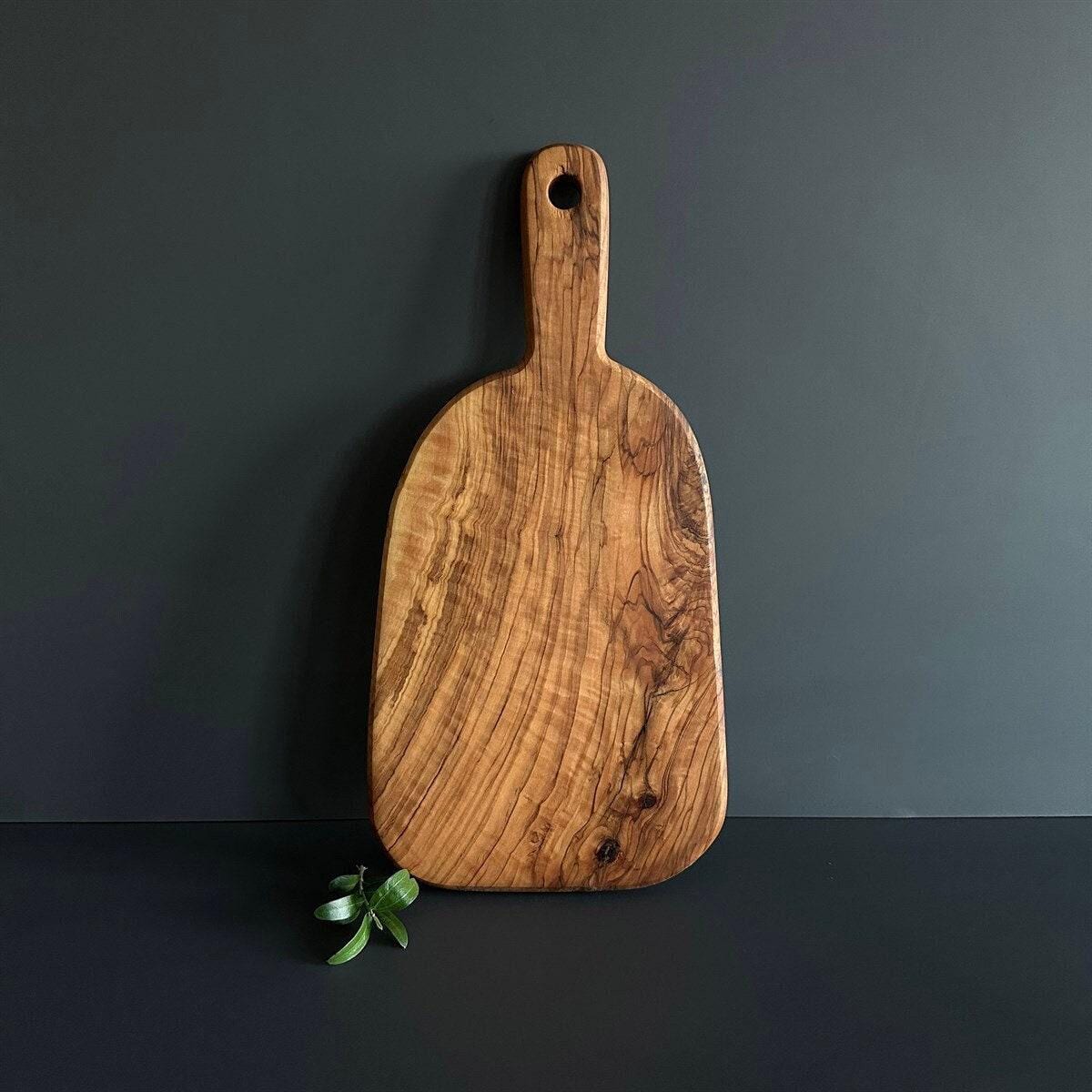 Personalized Solid Olive Wood Cutting Board, Rustic and Durable Kitchen Essential