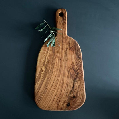 Personalized Solid Olive Wood Cutting Board, Rustic and Durable Kitchen Essential
