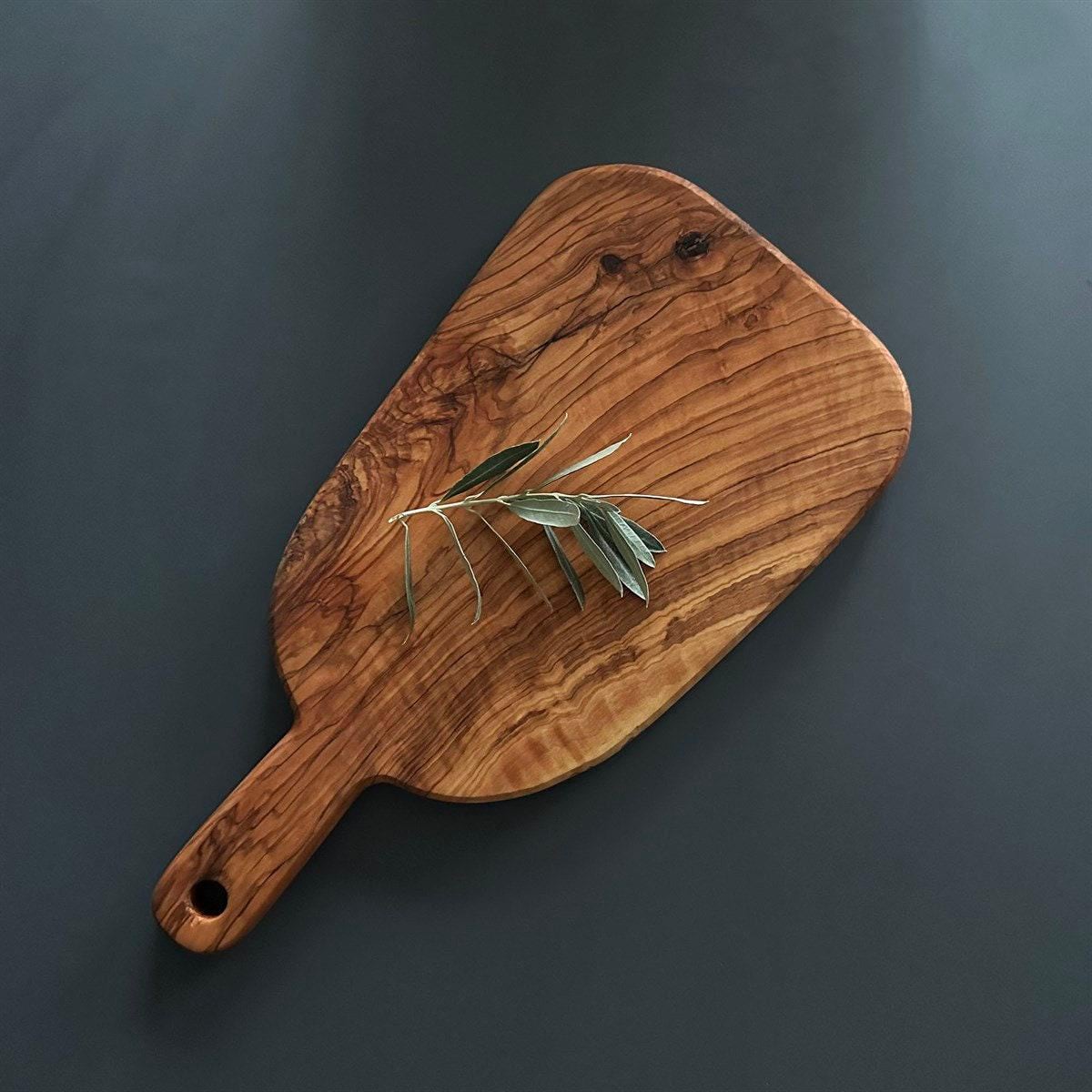 Personalized Solid Olive Wood Cutting Board, Rustic and Durable Kitchen Essential