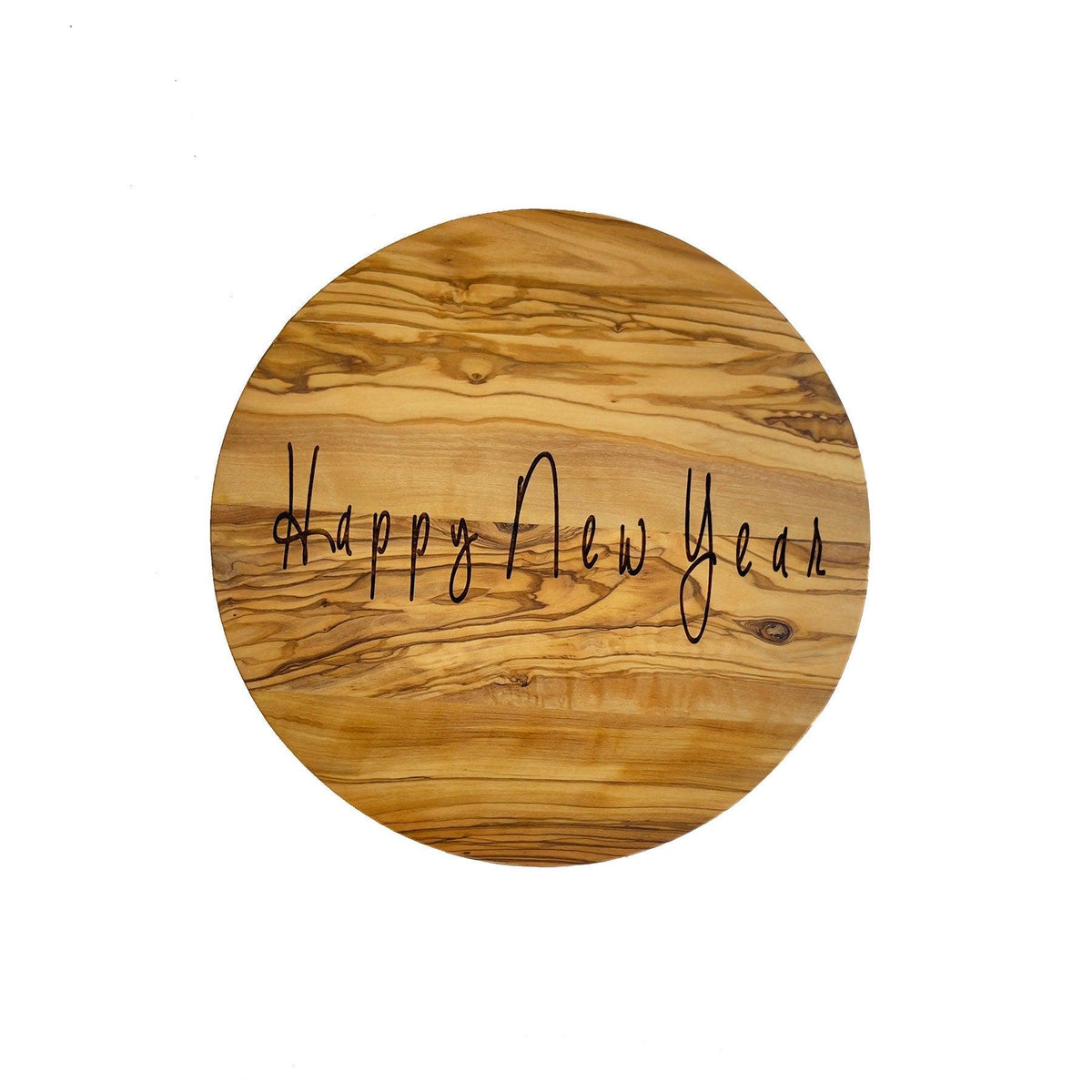 Personalized Olive Wood Cutting Board, Circle Serving Board