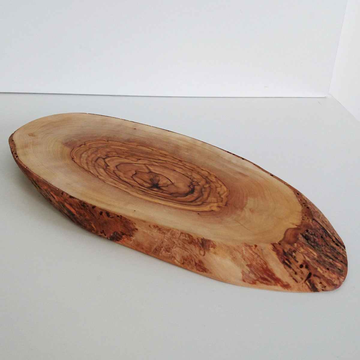 Handmade Olive Wood Rustic Serving Board, Live Edge