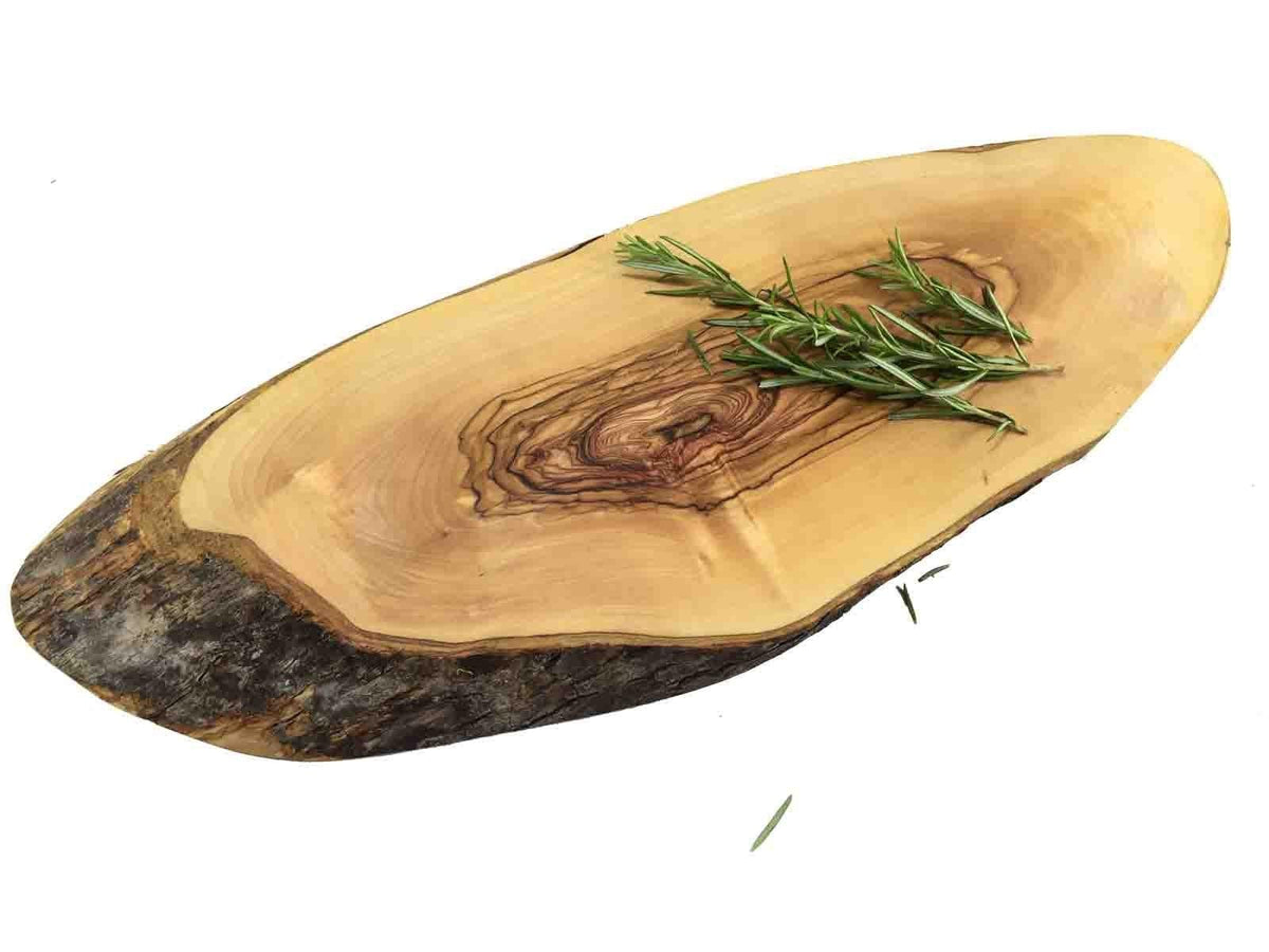 Handmade Olive Wood Rustic Serving Board, Live Edge