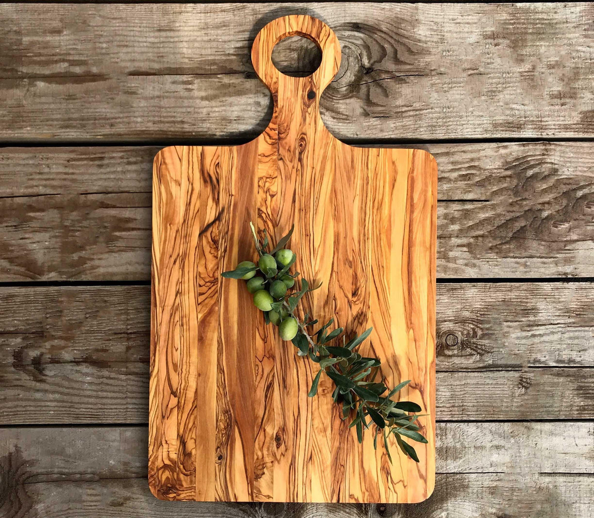 Olive Wood Customizable Cutting Board with Handle