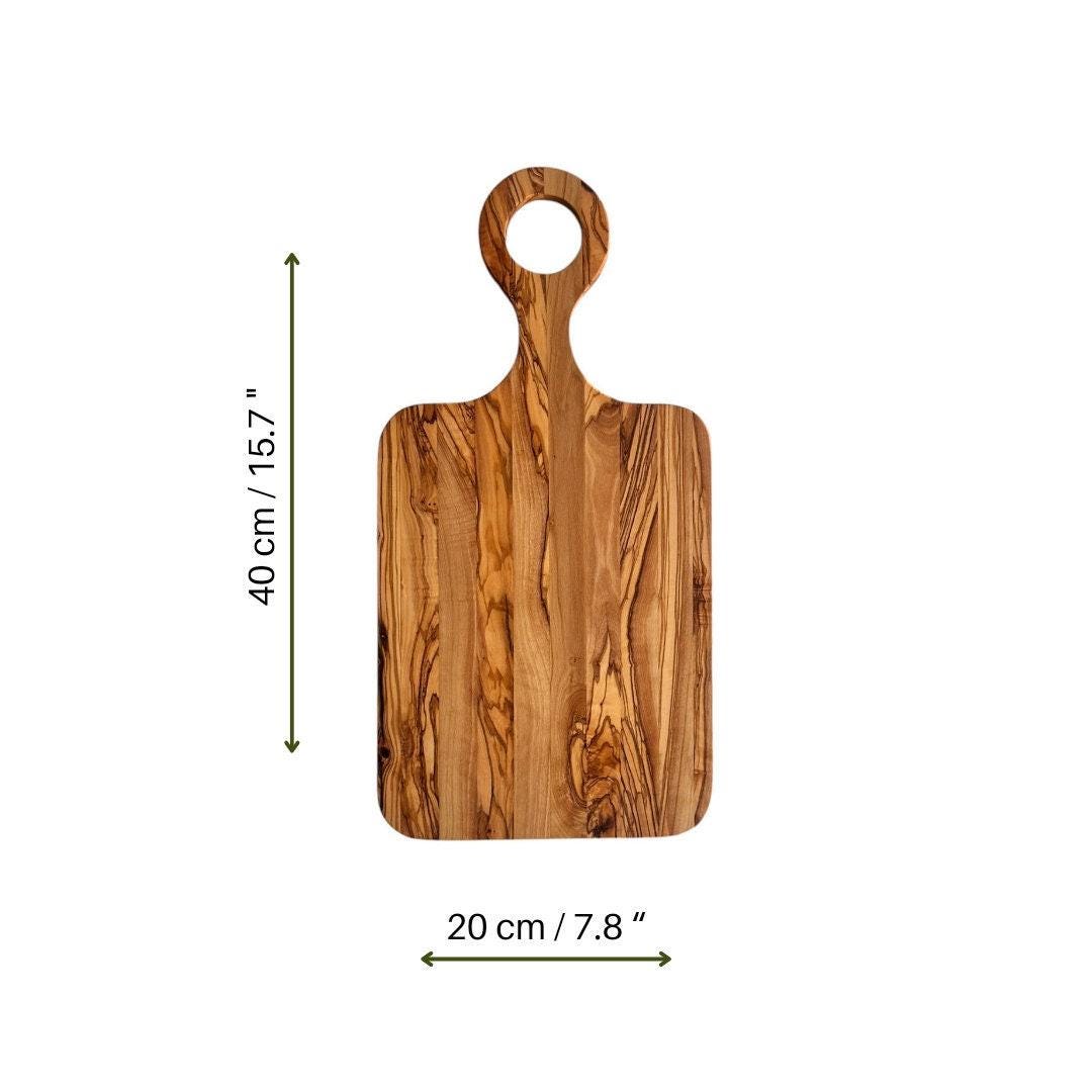 Olive Wood Customizable Cutting Board with Handle