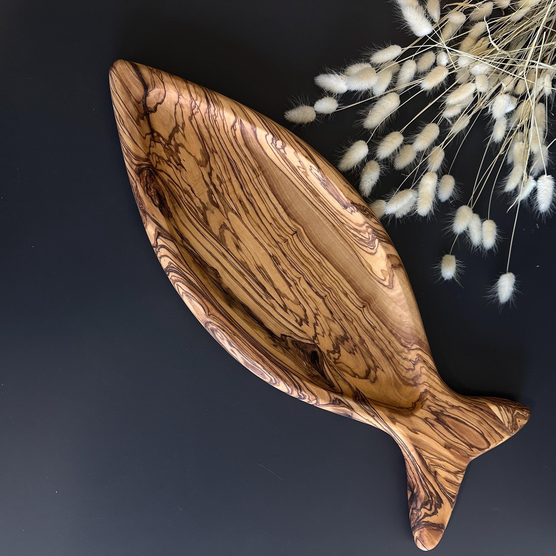 Handcrafted Olive Wood Fish-Shaped Plates