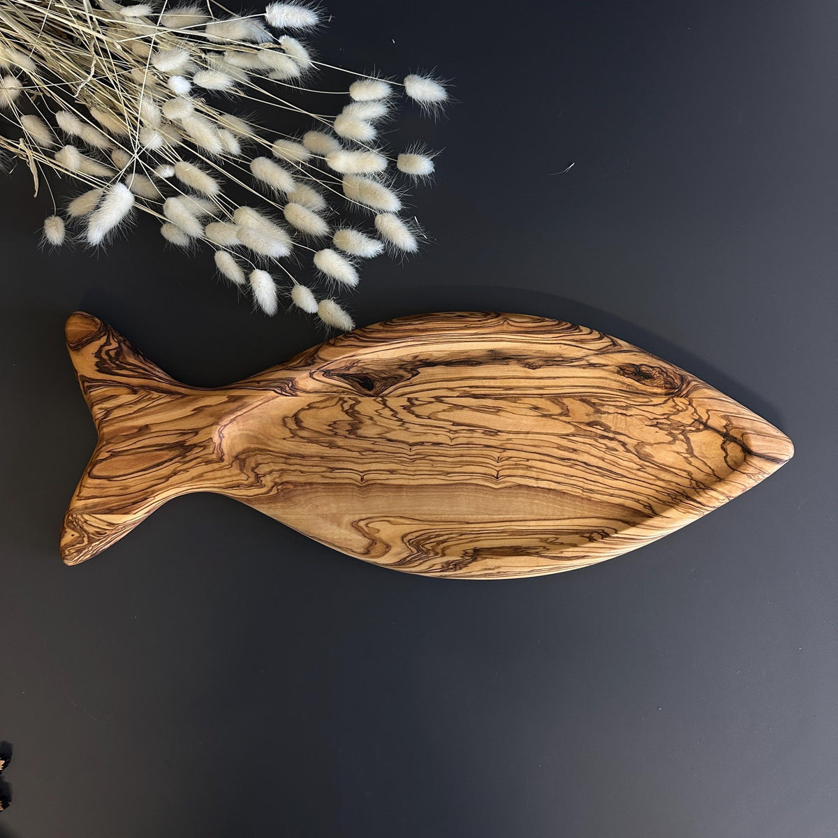 Handcrafted Olive Wood Fish-Shaped Plates - Decorative Wooden Plates - Gift For Mom