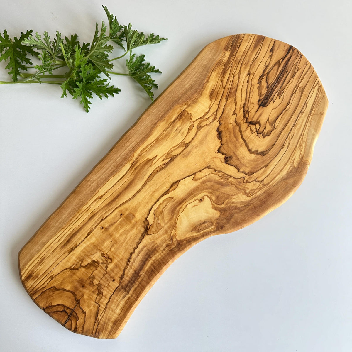 Natural Olive Wood Cutting Board, Live Edge Rustic Charcuterie Board