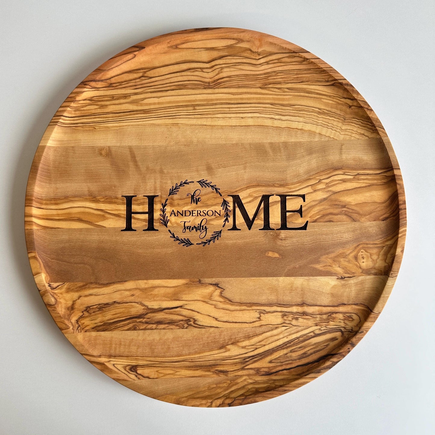 Olive Wood Round Tray, Olive Wood Tray, Coffee Table Tray, Authentic Tea Tray, Luxurious Tea Tray, High Quality Wooden Tray