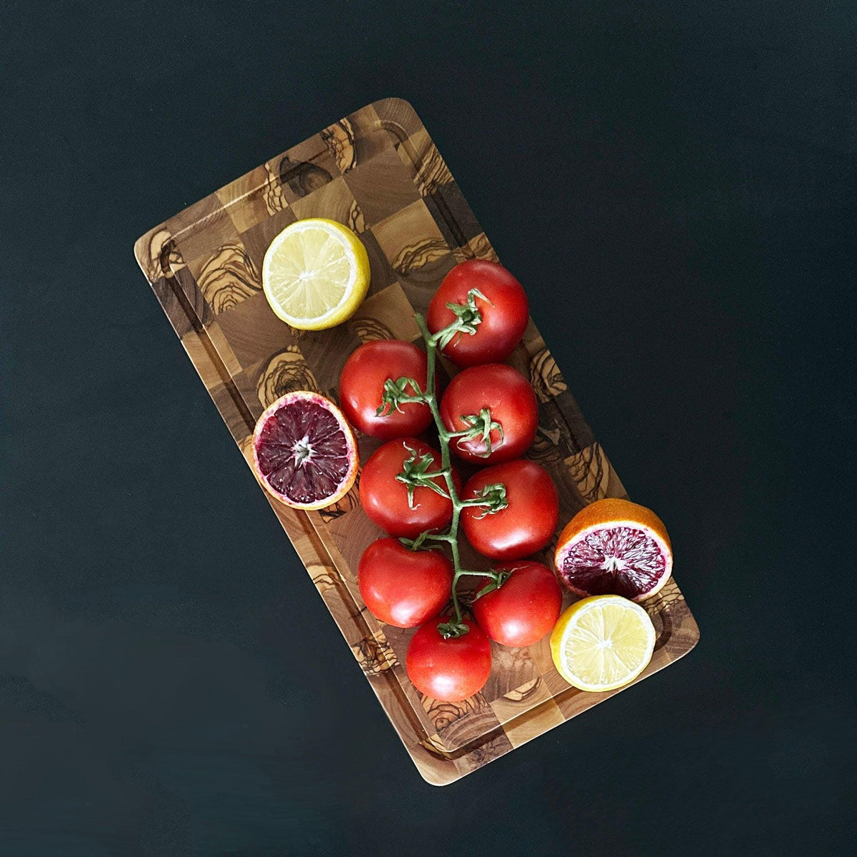 Olive Wood End Grain Cutting Board, Modern Puzzle Design