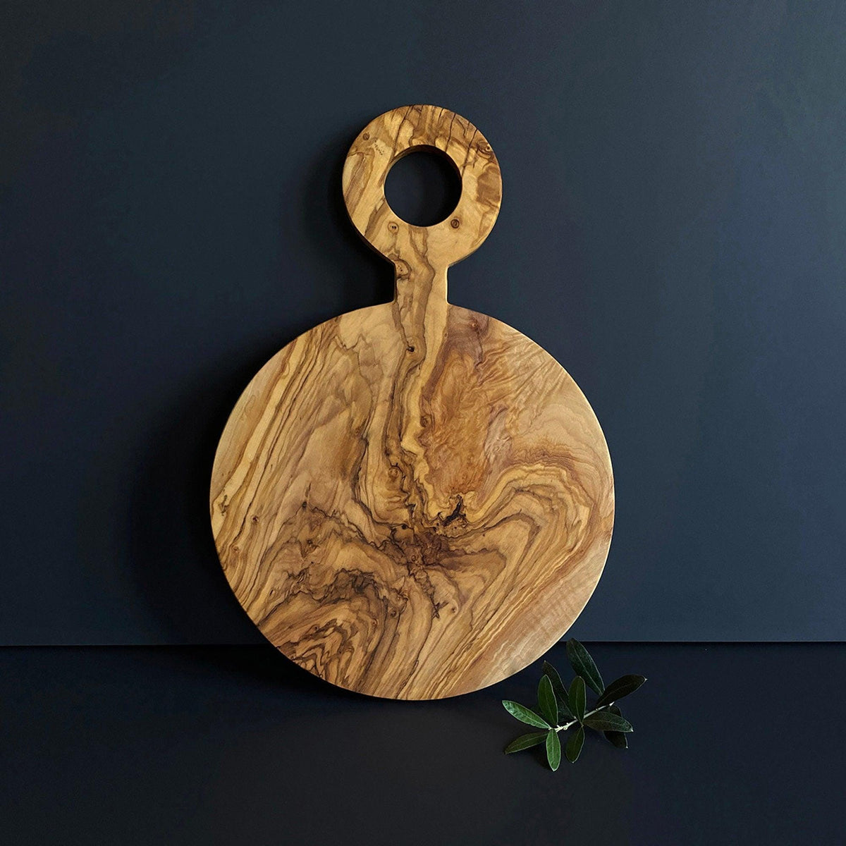 Modern Olive Wood Cutting Board, Unique Grain, Turkish Olive Oil Finish