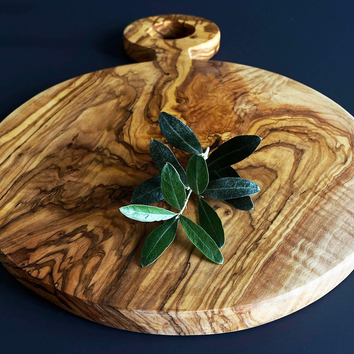Modern Olive Wood Cutting Board, Unique Grain, Turkish Olive Oil Finish