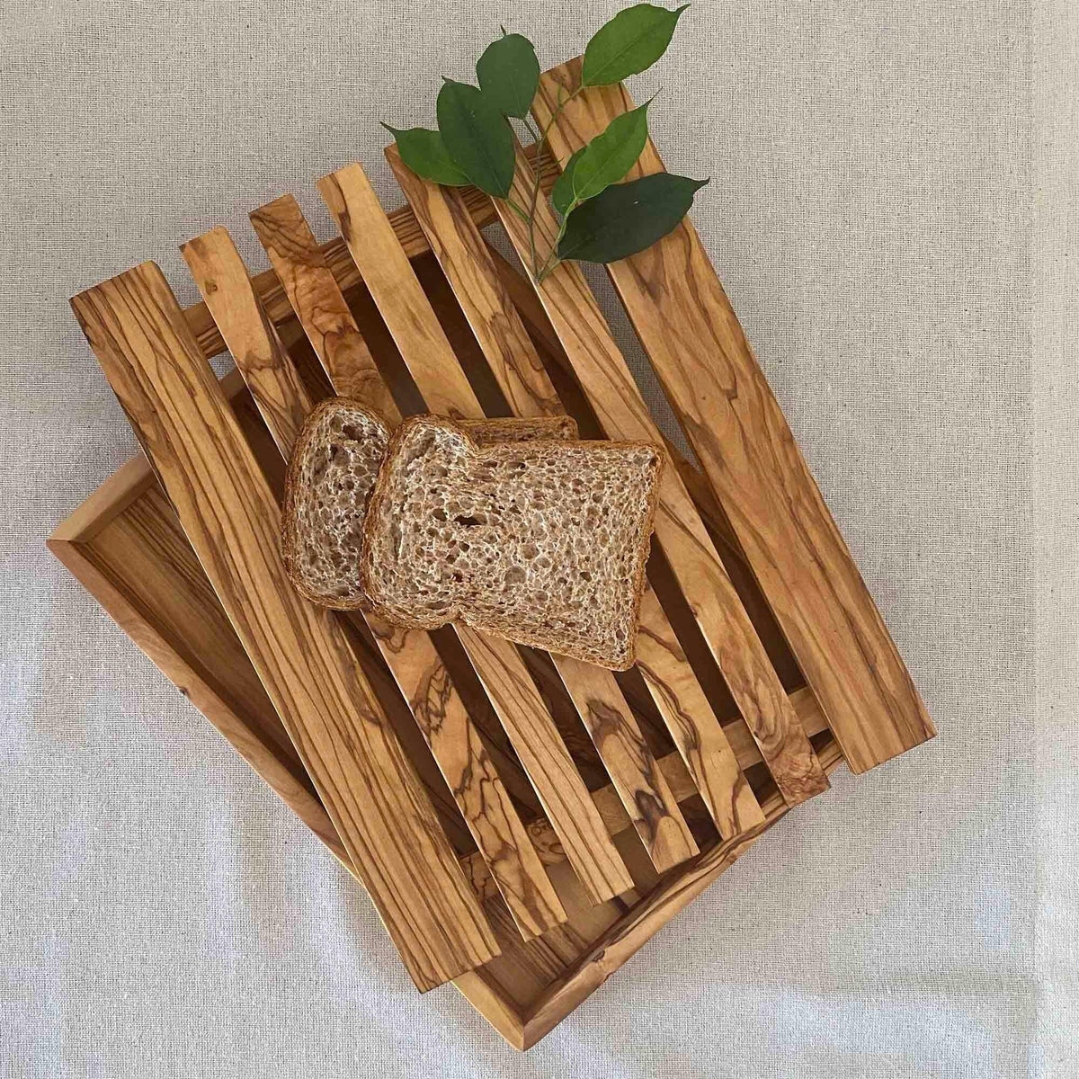 Olive Wood Bread Slicer | Antibacterial Pastry Cutting Board