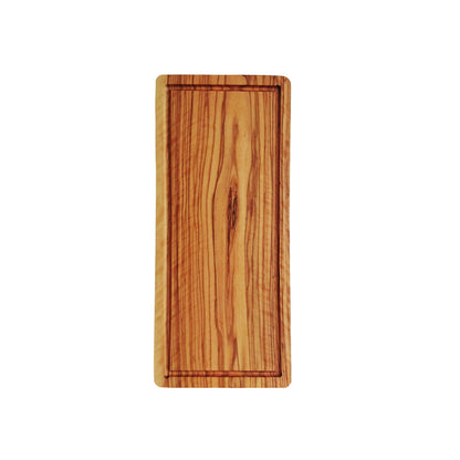 Olive Wood Cutting Board with Groove, Wooden Rectangular Steak Board