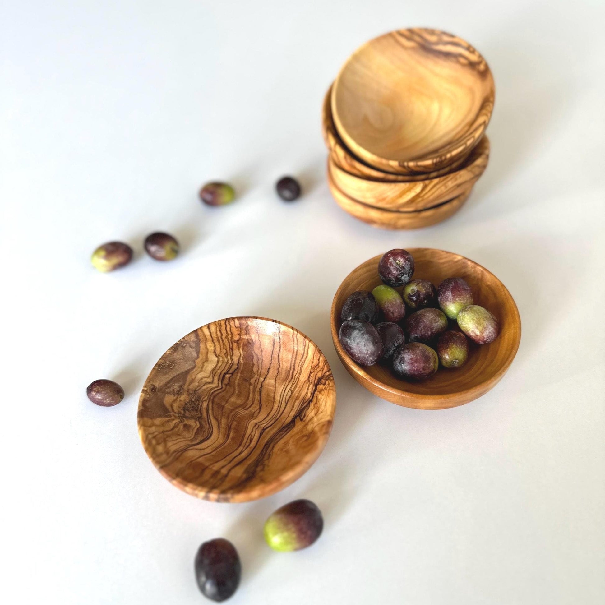 Olive Wood Sauce Bowls, Olive Wood Mini Bowls, Authentic Sauce Bowls, Art Deco Wooden Bowl