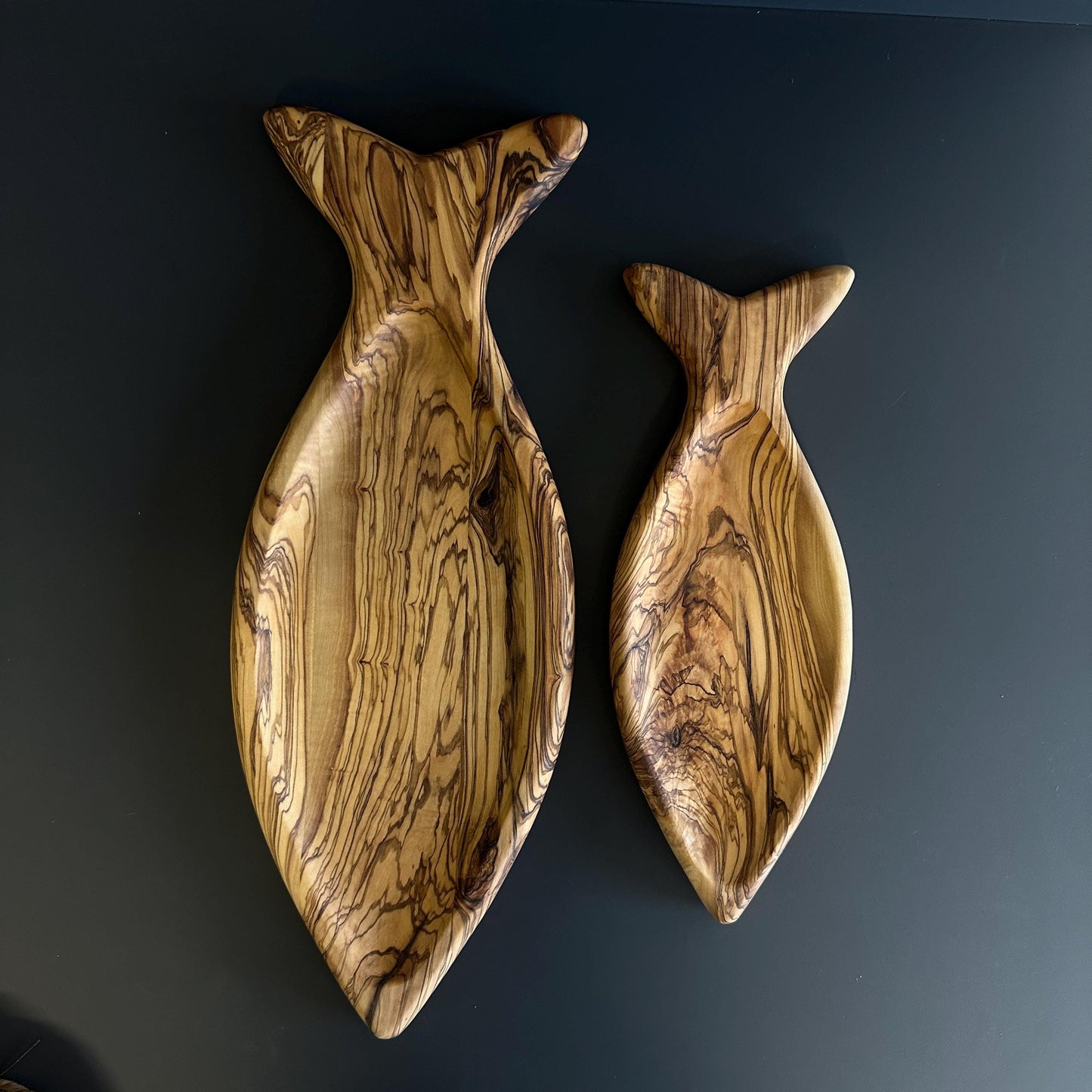 Handcrafted Olive Wood Fish-Shaped Plates