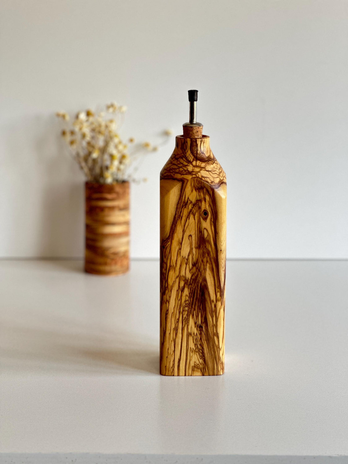 Personalized Olive Wood Oil Bottle | Handmade Olive Wood Oil Dispenser | Gift For The Home | 200 ml,  250 ml, 500 ml Oil Bottle