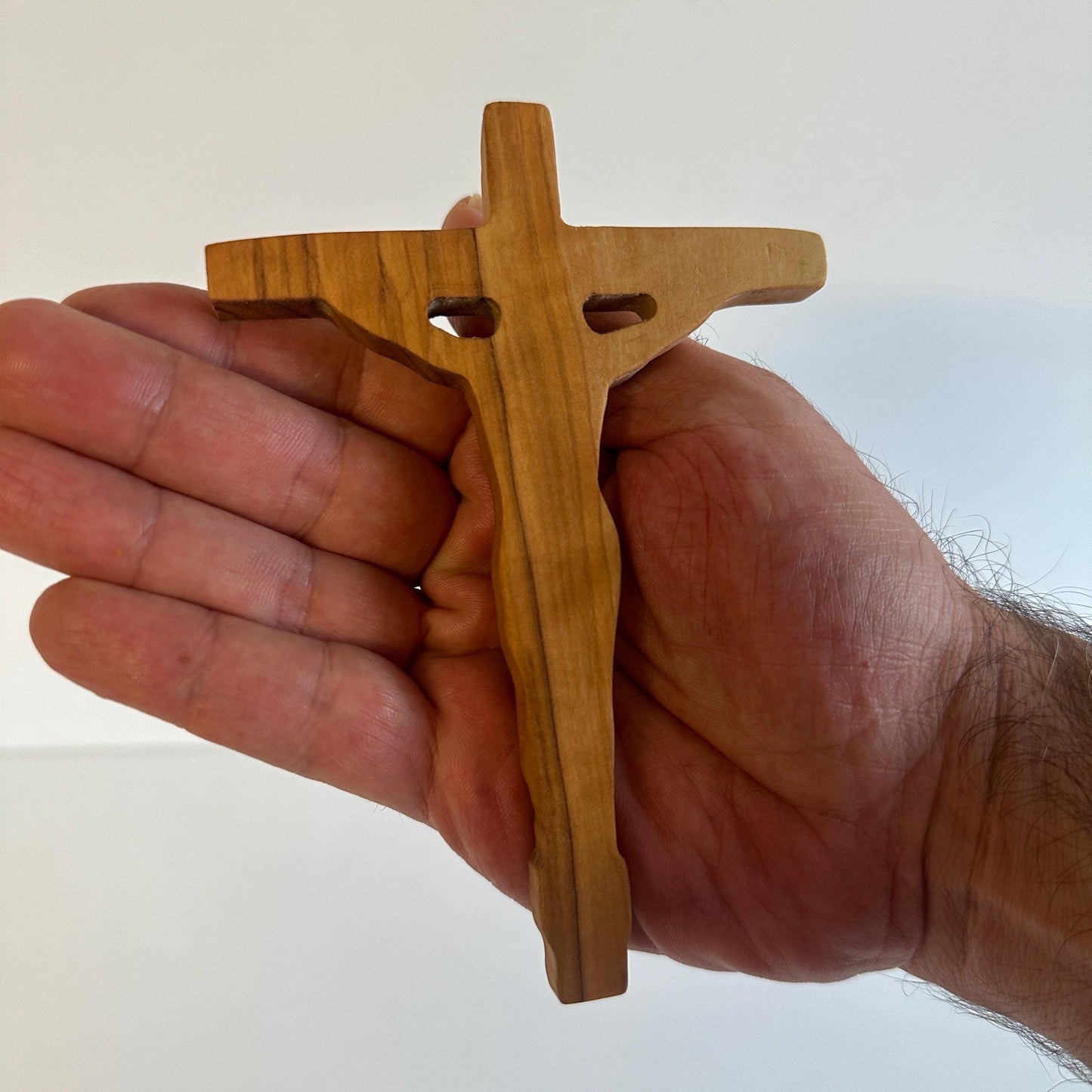 Olive Wood Christ Cross, Handmade Wooden Cross, Authentic Wooden Cross, Unique Olive Wood Christ Cross, Wooden Holy Cross