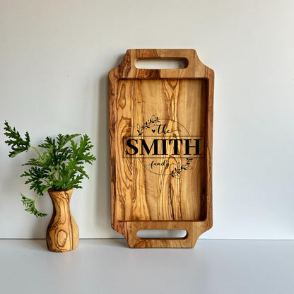 Personalized Olive Wood Tea / Coffee Tray, Authentic Wooden Tray, Authentic Tea Tray, Natural Wood Tea Tray, Luxurious Tea Tray