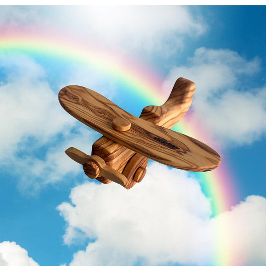 Olive Wood Toy Plane, Wooden Toy Plane, Enviroment Friendly Toy, Vegan Toy, Chemical Free Toy, Natural Wooden Toy, Safe Wooden Toys