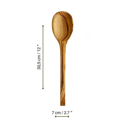 Large Olive Wood Serving Spoon and Fork Set – Handcrafted Elegance for Your Dining Experience