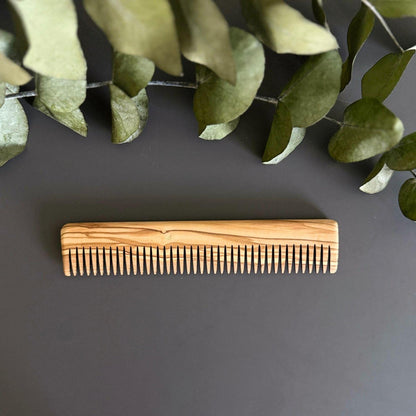 Personalized Olive Wood Beard Comb, Handmade Pocket Hair Comb