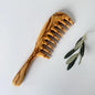 Personalizable Olive Wood Wide Tooth Comb – Handmade Hair Care