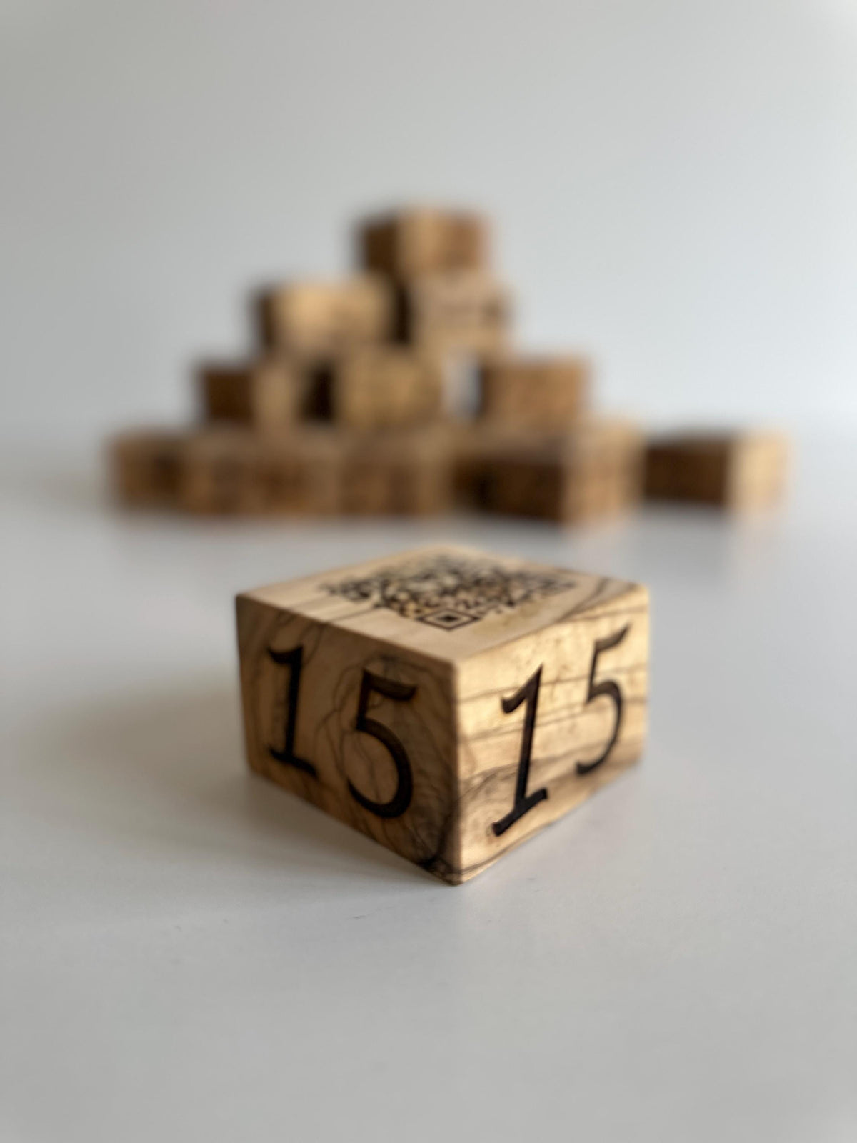 Olive Wood QR Code Table Number Sign – Restaurant Ordering System