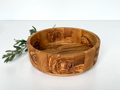 Handcrafted Olive Wood Salad Bowl, Decorative Bowl (8-9.5 inches)