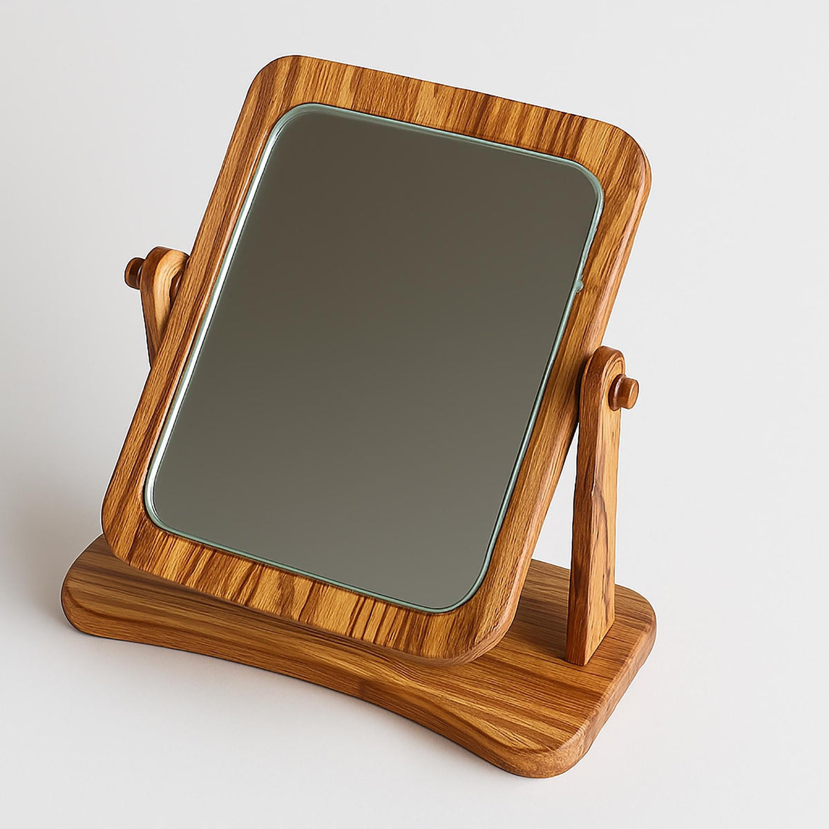 Handcrafted Olive Wood Table Mirror | Rustic Vanity Mirror | Personalized Gift