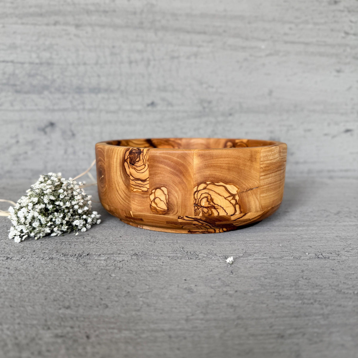 Personalized Olive Wood Bowl – Handcrafted Rustic Kitchen Decor