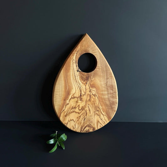 Handmade Olive Wood Serving Board, Natural Grain Cheese Board