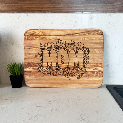 Personalized Olive Wood Chopping Board,  Large Minimalist Serving Board