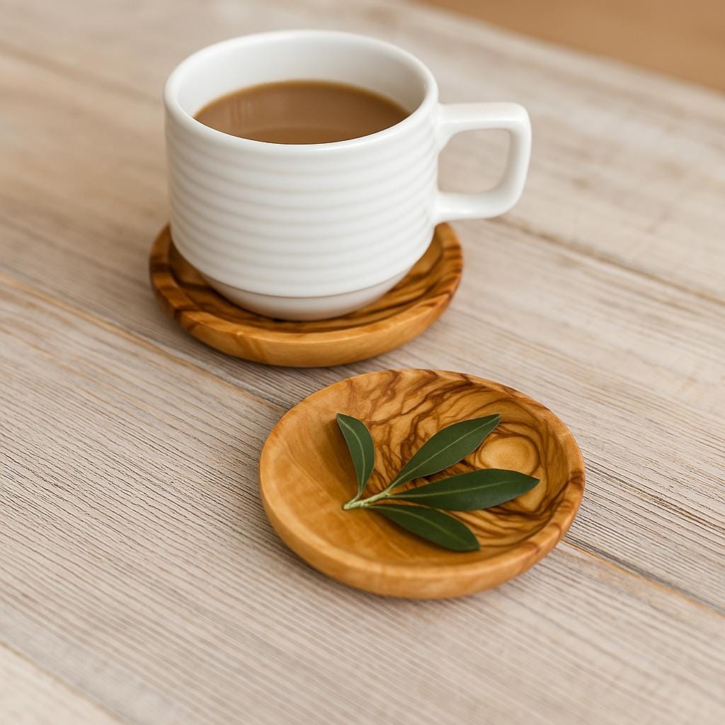 Personalized Olive Wood Coaster | Custom Engraved Snack Dish