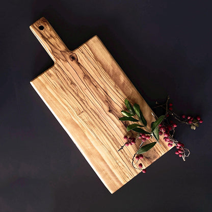 Olive Wood Cutting Board with Handle | Turkish Kitchen Decor